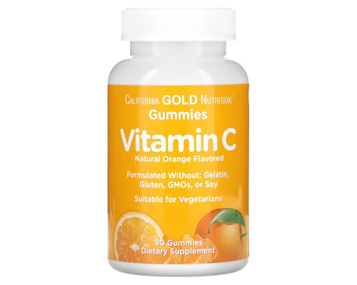 California Gold Nutrition, Витамин С, натуральный апельсиновый вкус, вегетарианский, 90 жевательных капсул California Gold Nutrition, Витамин С, натуральный апельсиновый вкус, вегетарианский, 90 жевательных капсул