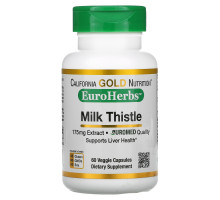 California Gold Nutrition, Экстракт расторопши, 80% силимарина, EuroHerbs, клиническая эффективность, 60 вегетарианских капсул