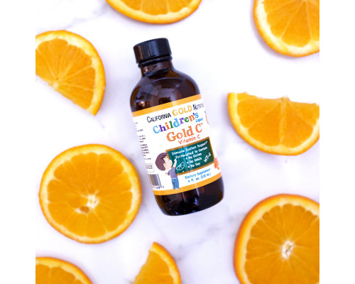 California Gold Nutrition, Children's Liquid Gold Vitamin C, реагент фармацевтической чистоты, со вкусом натурального апельсина, 4 ж. унц.(118 мл)