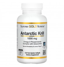 California Gold Nutrition, Жир арктического криля, с астаксантином, RIMFROST, натуральный клубничный и лимонный вкус, 1000 мг, 120 желатиновых капсул-рыбок