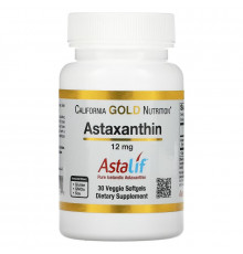 California Gold Nutrition, Natural Astaxanthin, USA Sourced, No Gluten, No GMOs, 12 mg, 30 Veggie Softgels