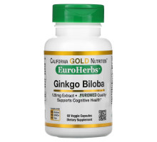 California Gold Nutrition, Ginkgo Biloba Extract, EuroHerbs, European Quality, 120 mg, 60 Veggie Capsules