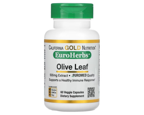 California Gold Nutrition, Оливковые листья XT EuroHerbs 500 mg, VC EM, 60 карат California Gold Nutrition, Оливковые листья XT EuroHerbs 500 mg, VC EM, 60 карат