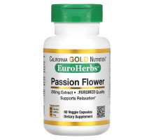 California Gold Nutrition, EuroHerbs,  Пассифлора XT 250 mg, VC MB, 60 карат