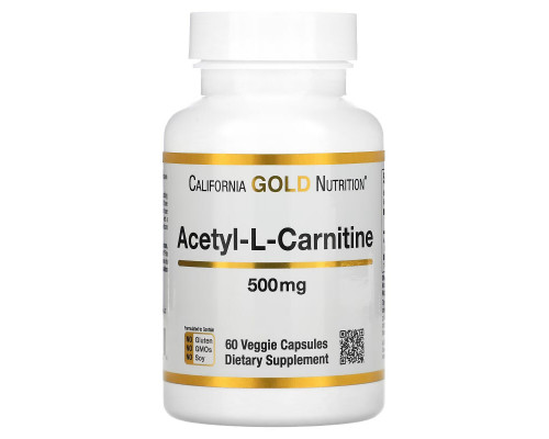 California Gold Nutrition, SPORT, Acetyl-L-Carnitine, 500 mg, 60 Veggie Capsules California Gold Nutrition, SPORT, Acetyl-L-Carnitine, 500 mg, 60 Veggie Capsules