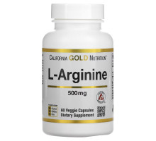 California Gold Nutrition, L-аргинин, AjiPure, 500 мг, 60 растительных капсул