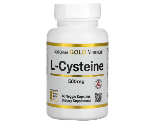 California Gold Nutrition, L-цистеин, AjiPure, 500 мг, 60 вегетарианских капсул California Gold Nutrition, L-цистеин, AjiPure, 500 мг, 60 вегетарианских капсул
