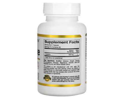 California Gold Nutrition, L-цистеин, AjiPure, 500 мг, 60 вегетарианских капсул California Gold Nutrition, L-цистеин, AjiPure, 500 мг, 60 вегетарианских капсул