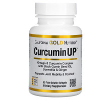 California Gold Nutrition, Curcumin UP, Формулы воспаления, 30 рыбных желатиновых мягких гелей
