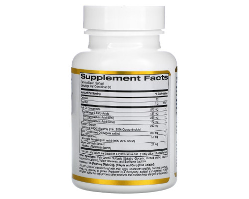California Gold Nutrition, Curcumin UP, Формулы воспаления, 30 рыбных желатиновых мягких гелей California Gold Nutrition, Curcumin UP, Формулы воспаления, 30 рыбных желатиновых мягких гелей