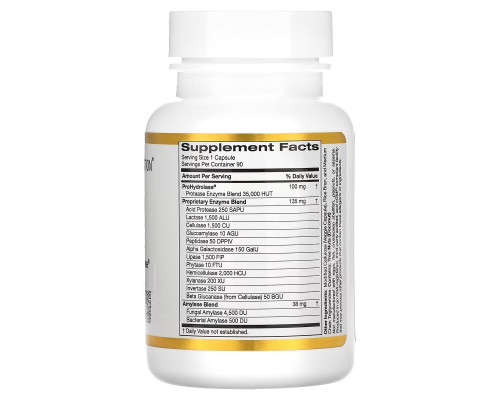 California Gold Nutrition, Пищеварительные ферменты, широкий спектр, вегетарианский продукт, без-ГМО, 90 вегетарианских капсул California Gold Nutrition, Пищеварительные ферменты, широкий спектр, вегетарианский продукт, без-ГМО, 90 вегетарианских капсул