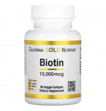 California Gold Nutrition, Biotin, 10,000 mcg, 90 Softgels