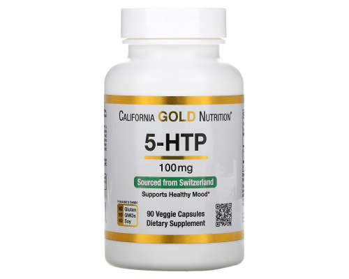 California Gold Nutrition, 5-HTP, поддержка настроения, 100 мг, 90 вегетарианских капсул California Gold Nutrition, 5-HTP, поддержка настроения, 100 мг, 90 вегетарианских капсул