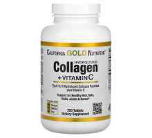 California Gold Nutrition, Гидролизованные коллагеновые пептиды + витамин С, тип 1 и 3, 6000 мг, 250 таблеток