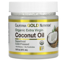 California Gold Nutrition, Органическое нерафинированное кокосовое масло, суперпродукт, холодного отжима, нерафинированное, 16 ж. унц. (473 мл)