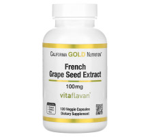 California Gold Nutrition, Французский экстракт виноградных косточек, VitaFlavan, антиоксидант полифенол, 100 мг, 120 вегетарианских капсул