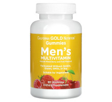 California Gold Nutrition, Мультивитамины для мужчин в форме жевательных таблеток, без желатина, без глютена, со вкусом органических ягод и фруктов, 90 жевательных таблеток