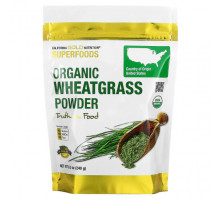 Зелень и зеленые овощи California Gold Nutrition, SUPERFOODS, порошок из органических ростков пшеницы, 240 г (8,5 унции)
