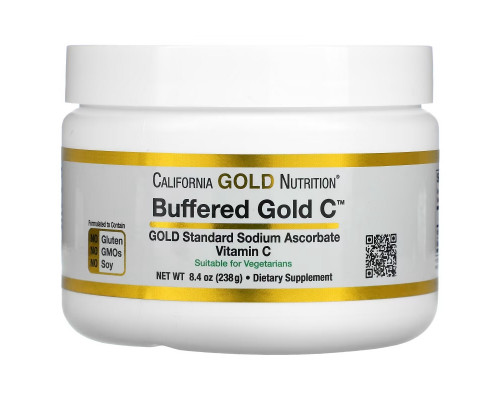 California Gold Nutrition, Забуференный витамин C, порошок витамина C, некислый, аскорбат натрия, 238 г (8,40 унций) California Gold Nutrition, Забуференный витамин C, порошок витамина C, некислый, аскорбат натрия, 238 г (8,40 унций)