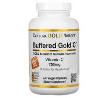 California Gold Nutrition, Buffered Gold C, Non-Acidic Vitamin C, 750 mg, 240 Растительных капсул