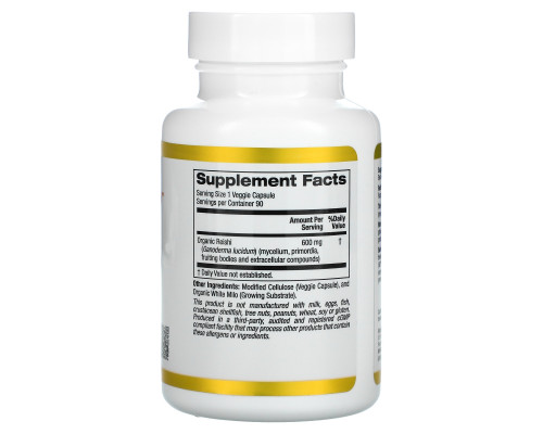 California Gold Nutrition, Reishi (Ganoderma Lucidum), 90 Vegetarian Capsules California Gold Nutrition, Reishi (Ganoderma Lucidum), 90 Vegetarian Capsules