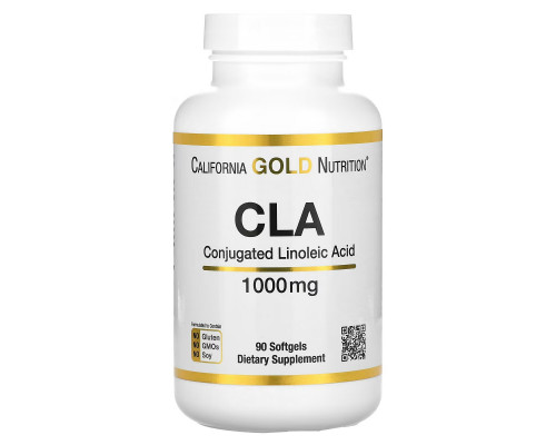 California Gold Nutrition, КЛК, конъюгированная линолевая кислота, 1000 мг, 90 мягких таблеток California Gold Nutrition, КЛК, конъюгированная линолевая кислота, 1000 мг, 90 мягких таблеток