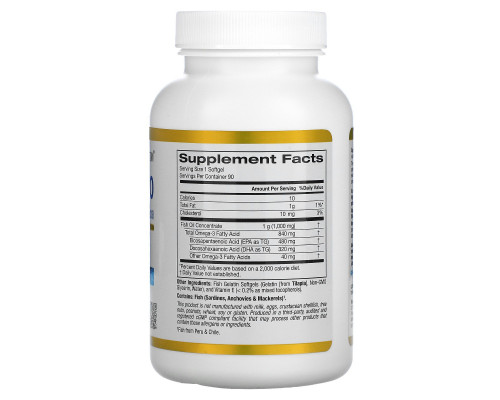 California Gold Nutrition, Омега 800, Рыбий жир фармацевтического класса, 80% EPA / DHA, Триглицеридная форма, Немецкая обработка, Без холестерина, 1000 мг, 90 рыбных желатиновых мягких гелей California Gold Nutrition, Омега 800, Рыбий жир фармацевтического класса, 80% EPA / DHA, Триглицеридная форма, Немецкая обработка, Без холестерина, 1000 мг, 90 рыбных желатиновых мягких гелей