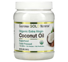 California Gold Nutrition, Органическое нерафинированное кокосовое масло, суперпродукт, холодного отжима, нерафинированное, 54 fl oz (1.6 L)