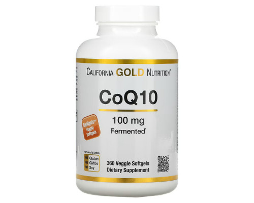 California Gold Nutrition, CoQ10, 100 mg, 360 Овощные мягкие гели
