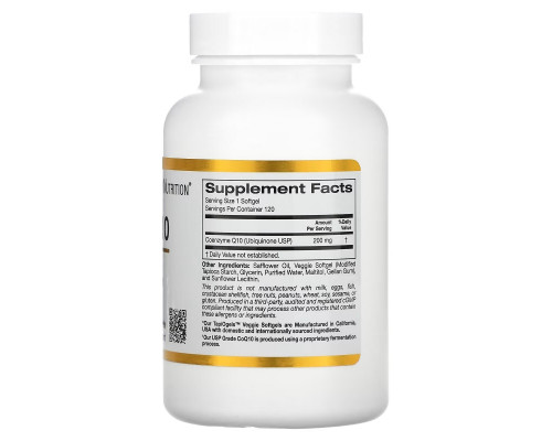California Gold Nutrition, CoQ10, 200 mg, 120 Veggie Softgels California Gold Nutrition, CoQ10, 200 mg, 120 Veggie Softgels