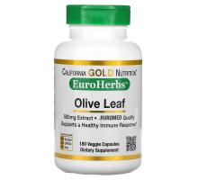 California Gold Nutrition, EuroHerbs, Olive Leaf Extract, 500 mg, 180 Veggie Capsules