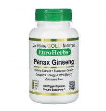 California Gold Nutrition, EuroHerbs, Panax Ginseng Extract, 250 mg, 180 Veggie Capsules