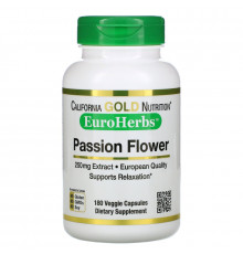 California Gold Nutrition, Passion Flower, EuroHerbs, 250 mg, 180 Veggie Capsules