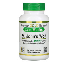 California Gold Nutrition, Экстракт зверобоя, EuroHerbs, европейское качество, 300 мг, 180 вегетарианских капсул