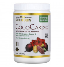 California Gold Nutrition, CocoCardio, Certified Organic Instant Dark Cocoa Beverage with Beet Juice & Hibiscus, 7.93 oz (225 g)