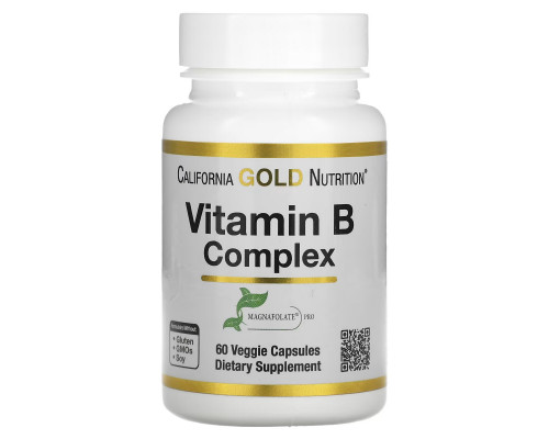 California Gold Nutrition, Vitamin B Complex, 60 Veggie Capsules California Gold Nutrition, Vitamin B Complex, 60 Veggie Capsules