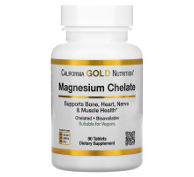 California Gold Nutrition, Magnesium Chelate, 90 Tablets