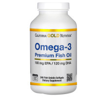 California Gold Nutrition, Omega-3, Premium Fish Oil, 240 Fish Gelatin Softgels