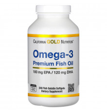 California Gold Nutrition, Omega-3, Premium Fish Oil, 240 Fish Gelatin Softgels