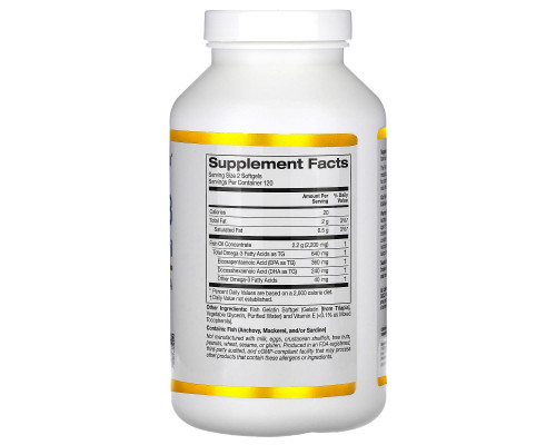 California Gold Nutrition, Omega-3, Premium Fish Oil, 240 Fish Gelatin Softgels