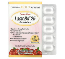 California Gold Nutrition, LactoBif Probiotics, Cran-Max, 25 Billion CFU, 30 Veggie Capsules