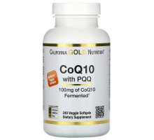 California Gold Nutrition, Кофермент Q10 с пирролохинохиноном, 100 мг, 240 вегетарианских мягких таблеток