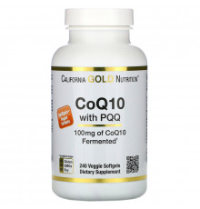 California Gold Nutrition, Кофермент Q10 с пирролохинохиноном, 100 мг, 240 вегетарианских мягких таблеток