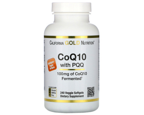 California Gold Nutrition, Кофермент Q10 с пирролохинохиноном, 100 мг, 240 вегетарианских мягких таблеток California Gold Nutrition, Кофермент Q10 с пирролохинохиноном, 100 мг, 240 вегетарианских мягких таблеток