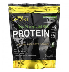 Суперфуды California Gold Nutrition, SPORT, растительный протеин, шоколад, пакетик 907 г (2 фунта)