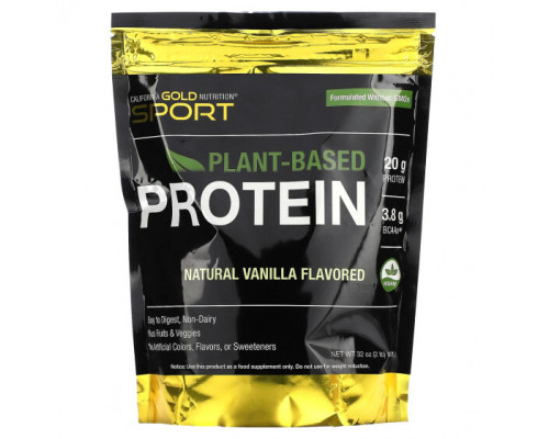 Суперфуды California Gold Nutrition, растительный протеин со вкусом ванили, веганский, легкоусвояемый, 907 г (2 фунта) Суперфуды California Gold Nutrition, растительный протеин со вкусом ванили, веганский, легкоусвояемый, 907 г (2 фунта)