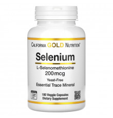 California Gold Nutrition, Selenium, Yeast-Free, 200 mcg, 180 Veggie Capsules