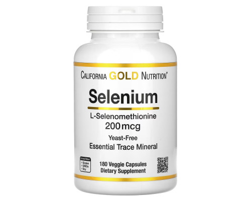 California Gold Nutrition, Selenium, Yeast-Free, 200 mcg, 180 Veggie Capsules California Gold Nutrition, Selenium, Yeast-Free, 200 mcg, 180 Veggie Capsules