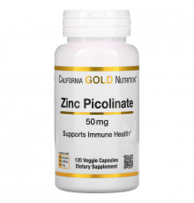 California Gold Nutrition, Zinc Picolinate, 50 mg, 120 Veggie Capsules