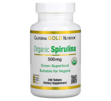 California Gold Nutrition, Organic Spirulina, 500 mg, 240 Tablets